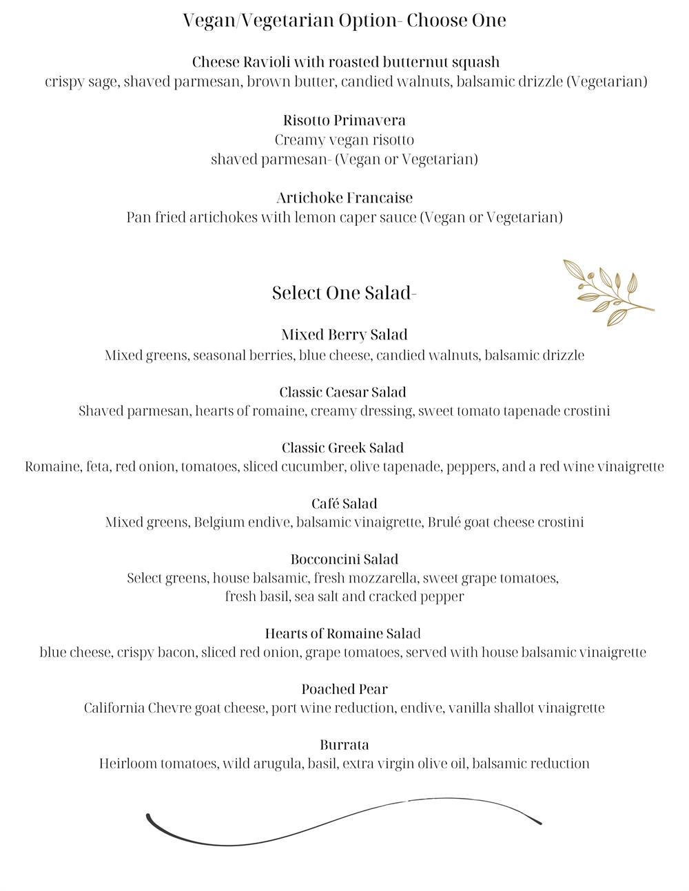 Cal Fresh Classic Menu – California Fresh Catering